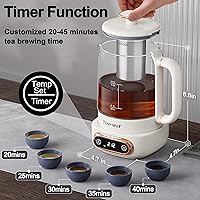 Vista 4 de Topwit Electric Tea Kettle, 11 Temperature Control & 4 Presets Glass Kettle with Removable Infuser, 0.8L Electric Kettle for Coffee, Formula, Tea