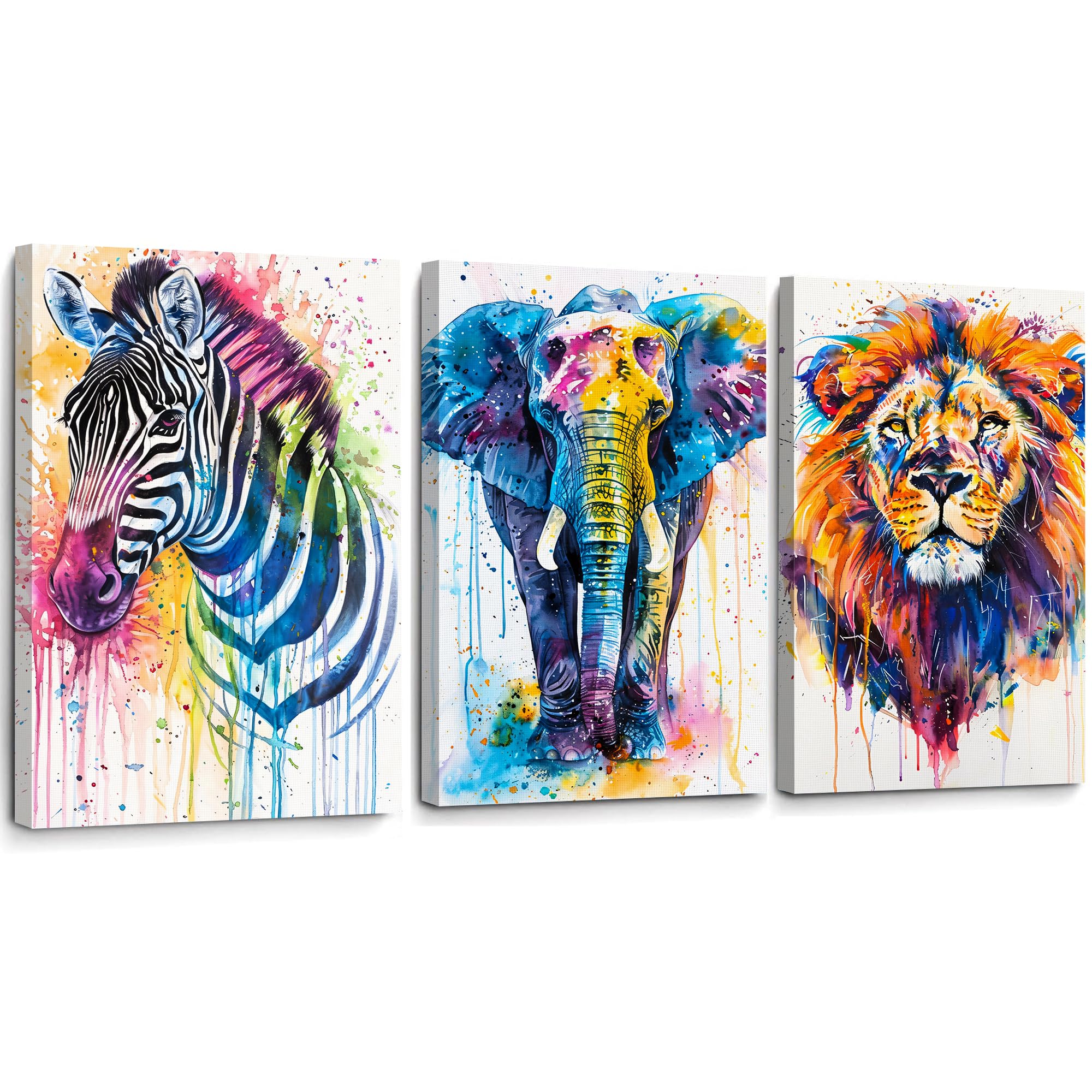 Amazon.com: Framed Colorful Safari Nursery Wall Decor Triptych
