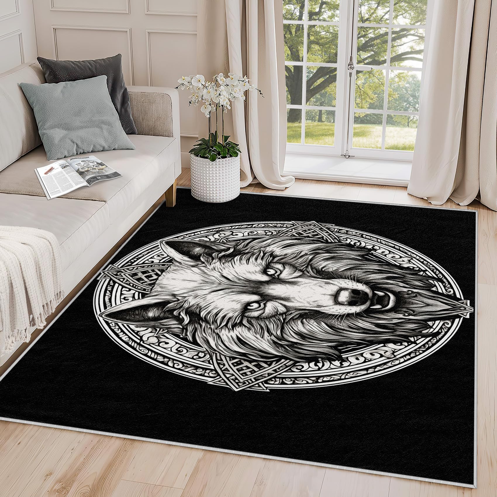 Amazon.com: Yoozitrees Wolf Rugs for Bedroom 8x10 - Wolf Rug, 8x10 Rug ...