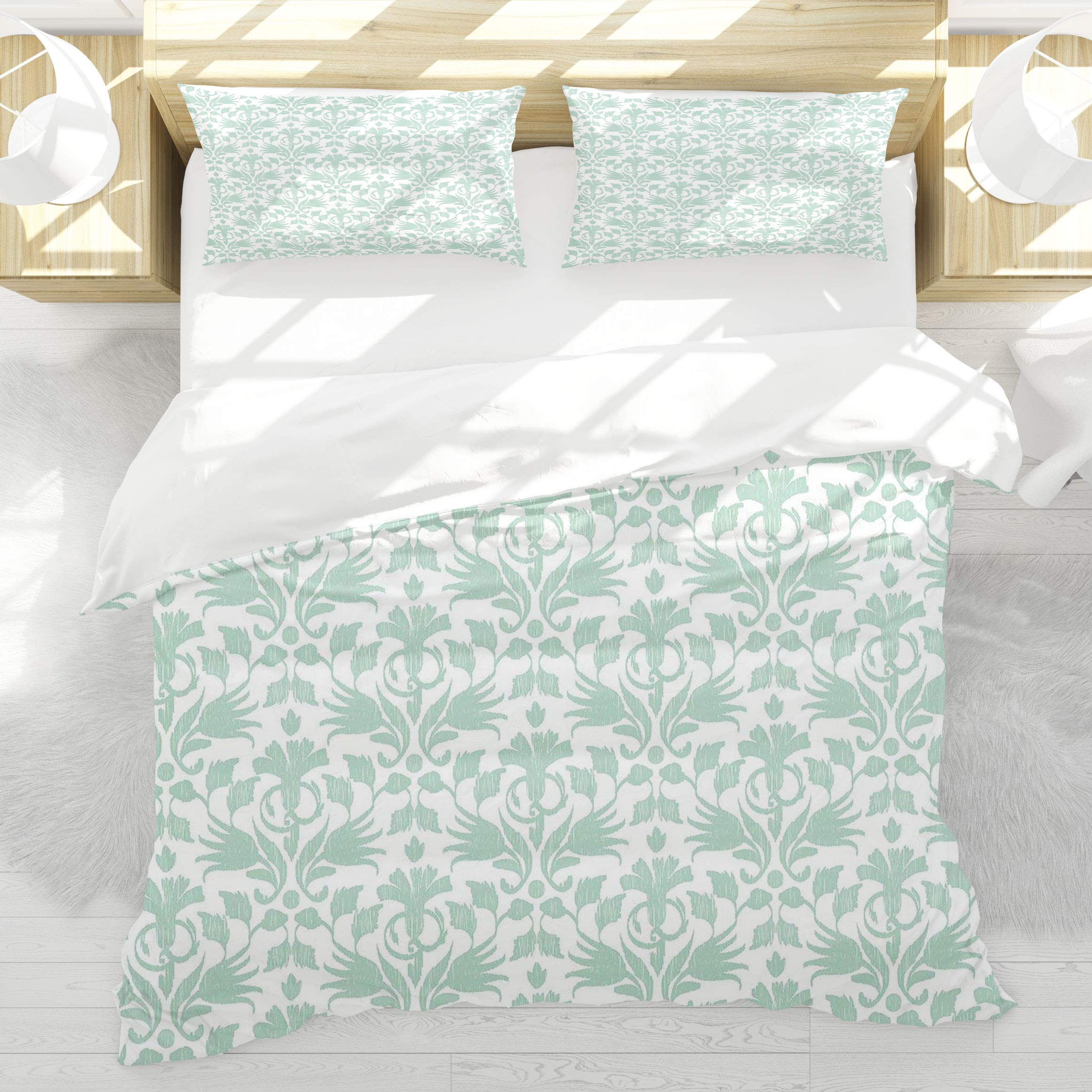 Housse de couette vague de mer aqua au motif tourbillon artistique pour lit double 220x240cm