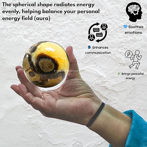 Vista 509 de Amazing Gemstone Black Tourmaline Crystal Ball with Stand - 2" Inches Crystal Sphere Meditation Balls for Witchcraft and Decorative Balls