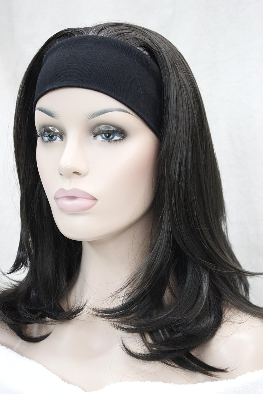 Lydell Long Straight Wigs Wave Headband Synthetic Wigs for White Women (Dark Brown) - Image 3