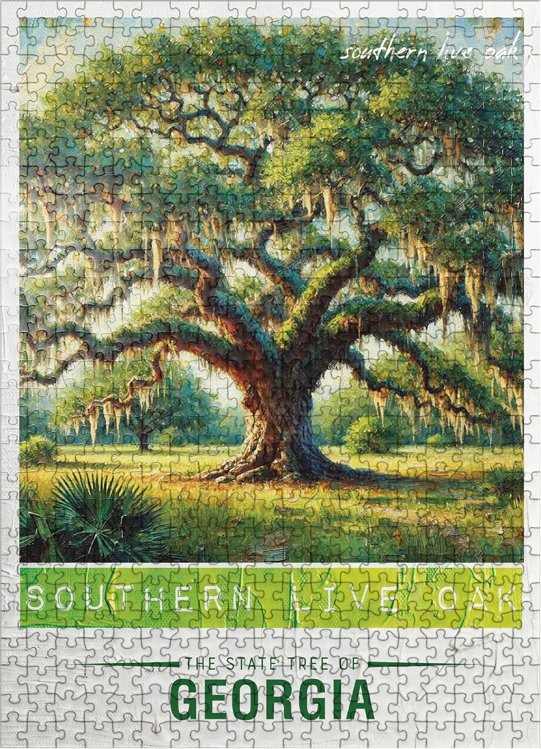 MyPuzzle State Trees Series: Georgia, Southern Live Oak - Premium 500 Piece Jigsaw Puzzle for Adults