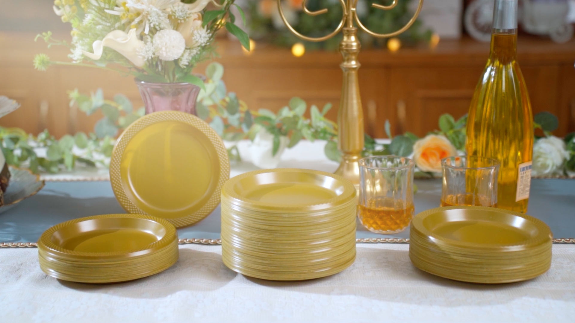 Amazon.com: Zopeal 200 Pcs Gold Plastic Dessert Plates 6 Inch