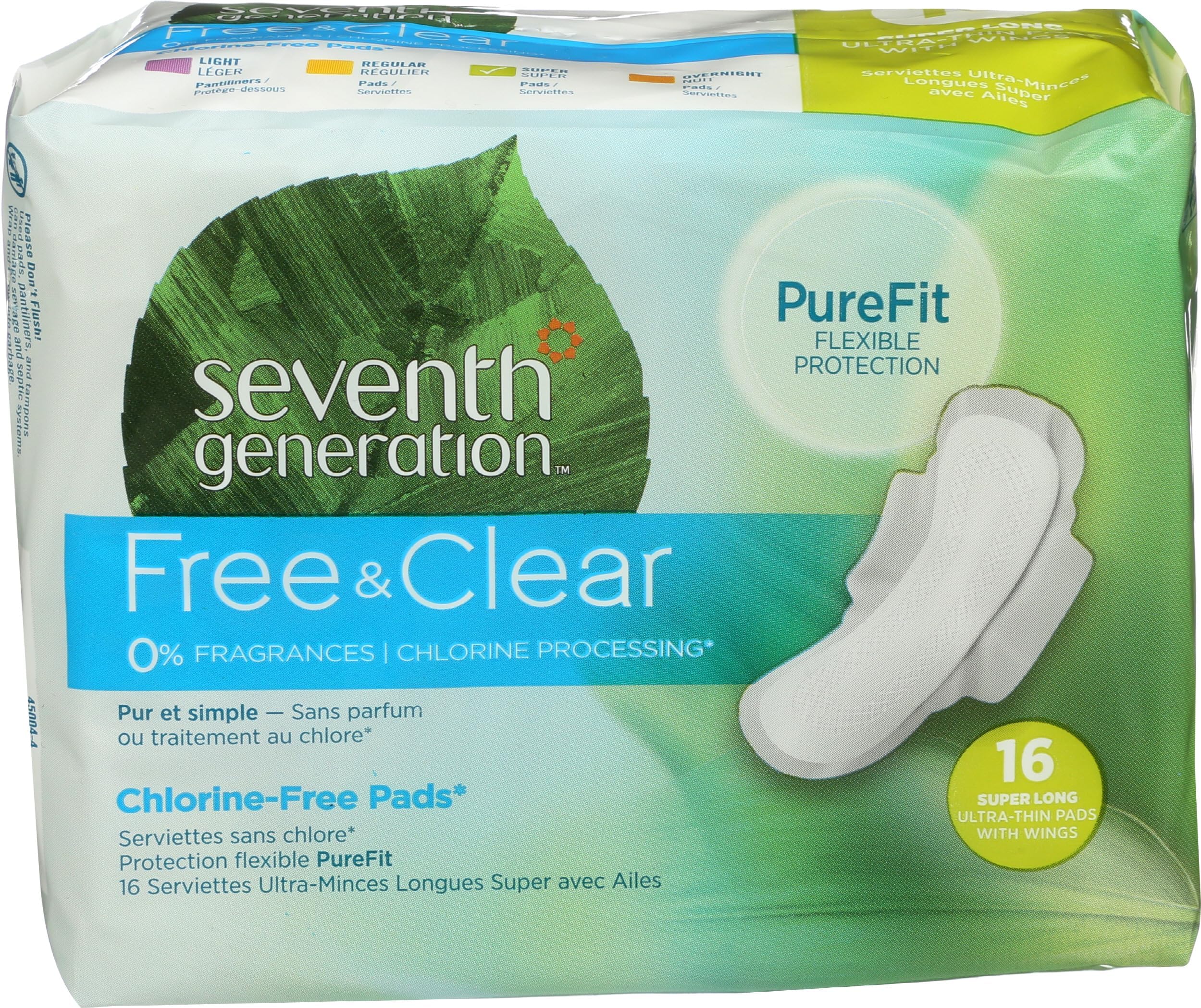 Seventh Generation Ultrathin Pads, Super Long, 16 ct