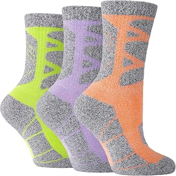 GRPSKCOS Hiking Socks Women 3 Pairs Women Crew Sock for Outdoor Running