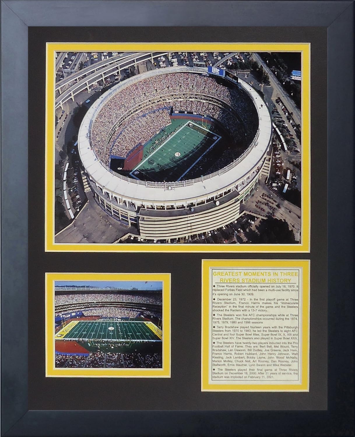 Legends Never Die Three Rivers Stadium Framed Photo Collage, 11x14-Inch, (11532U)