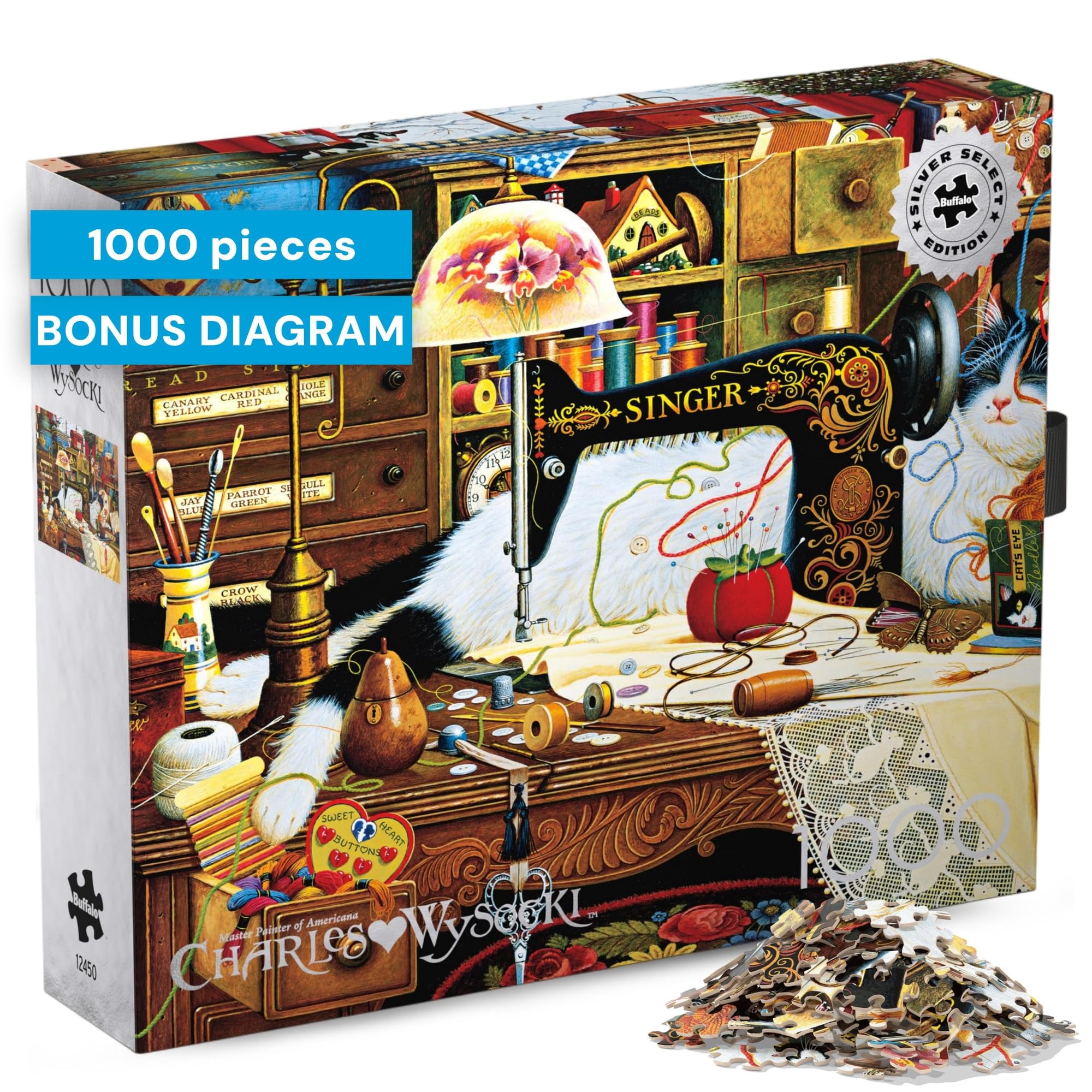 Buffalo Games - Silver Select - Charles Wysocki - Maggie The Messmaker - 1000 Piece Jigsaw Puzzle for Adults Challenging Puzzle Perfect for Game Nights - Finished Size 26.75 x 19.75
