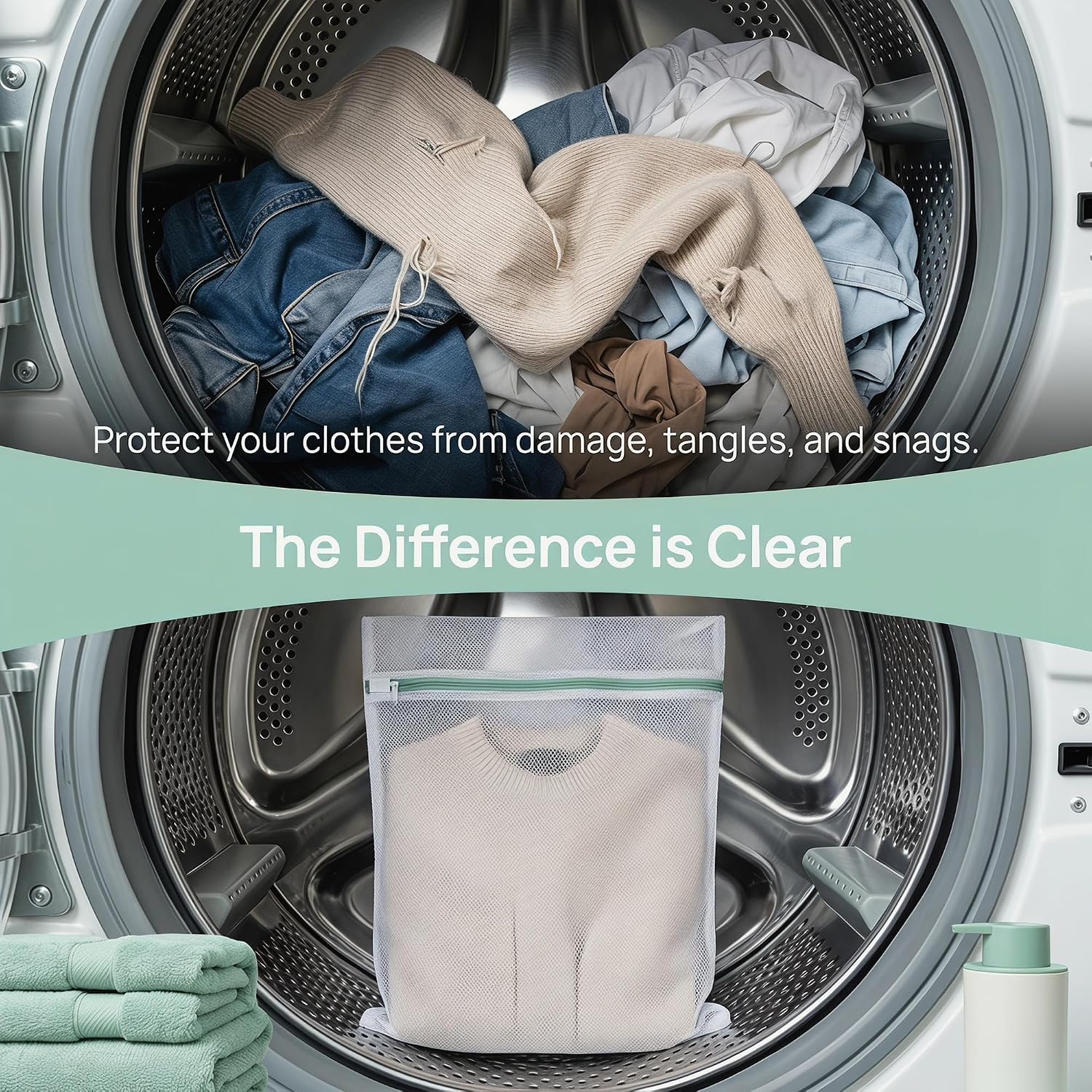 Mesh Laundry Bags, Zipper Closure Laundry Bag