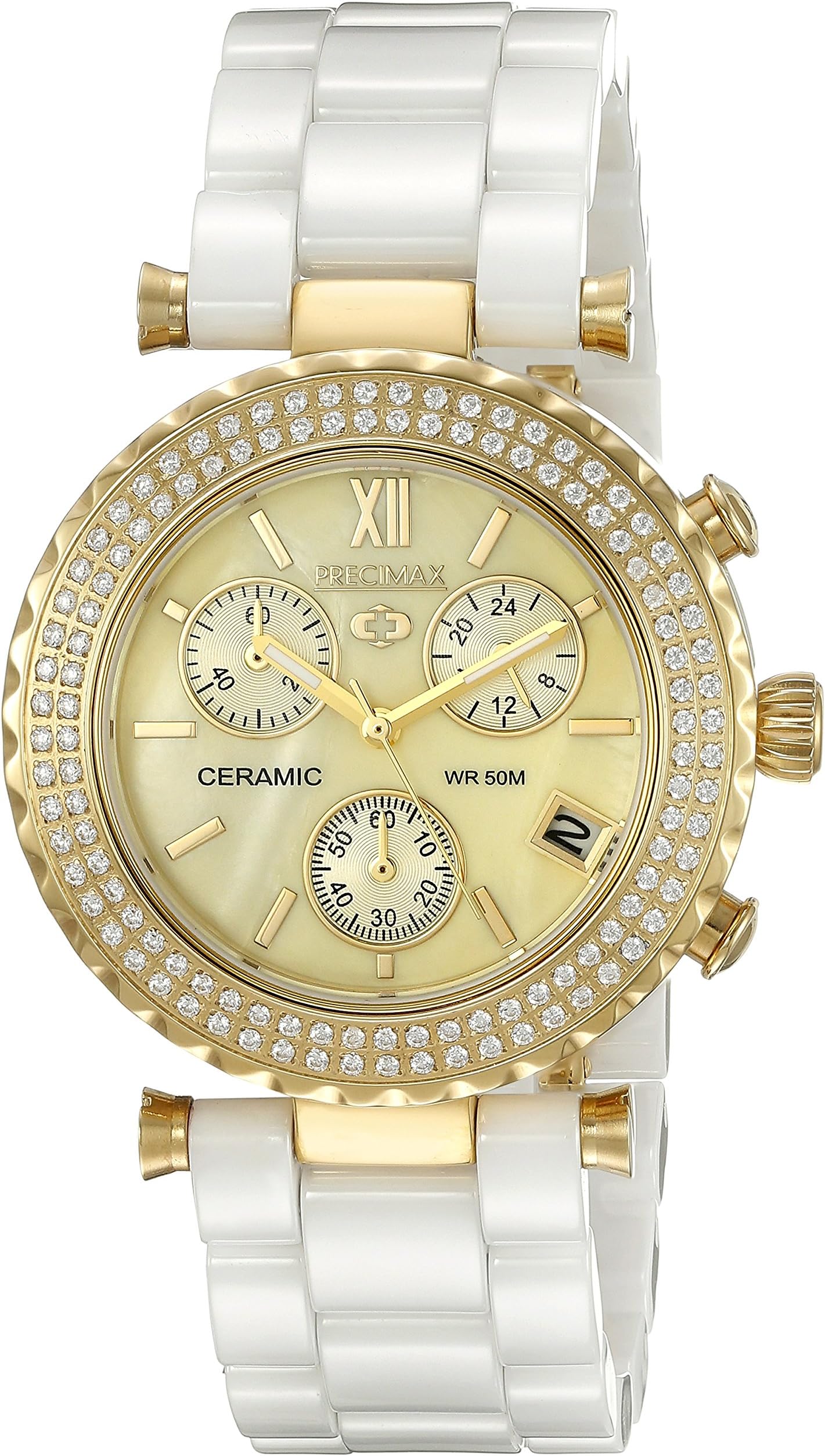Women's PX13375 Lily Elite Crystal Analog Display Japanese Quartz White Watch
