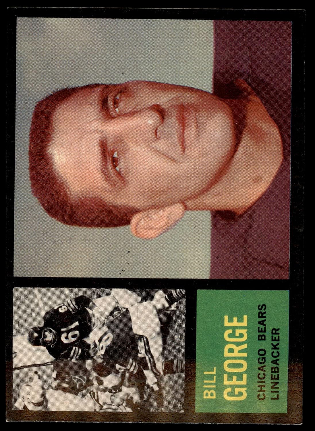 1962 Topps #22 Bill George Chicago Bears (Football Card) EX/MT Bears Wake Forest