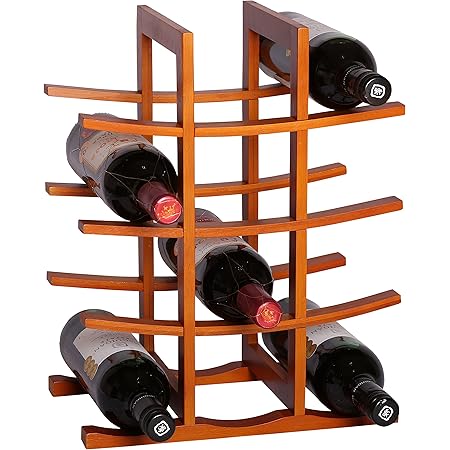 Rta La Pagode 12 Bottle Countertop Bamboo Wine Rack Modular System Wine Rack Dark Brown Amazon Co Uk Home Kitchen