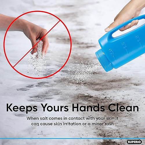 Miniatura 7 de Esparcidor de sal de mano para semillas de césped, sal, derretimiento de hielo, calcio, descongelador de 2 litros, tamaño de agujero ajustable,