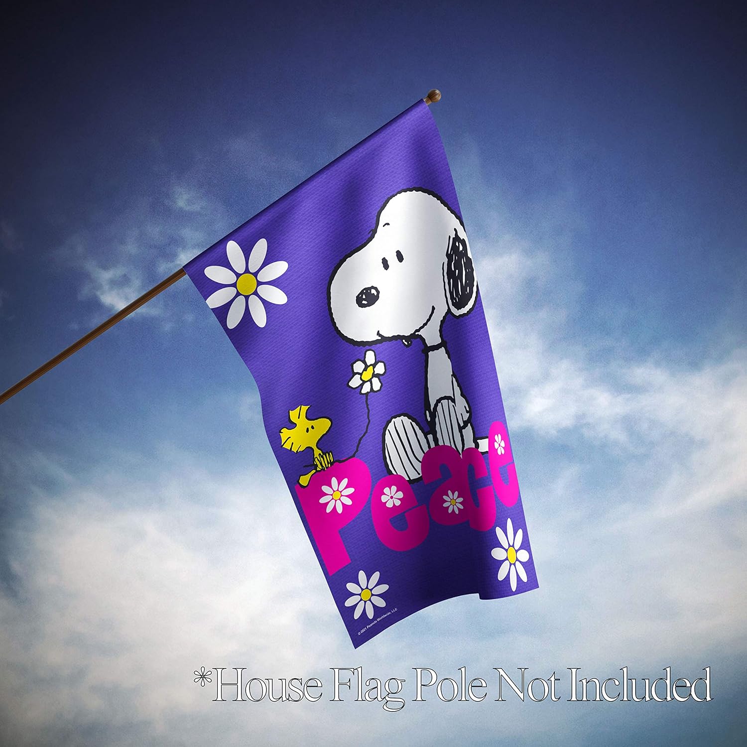 Flagology, PEANUTS Peace Snoopy House Flag 28" x 40", Officially Licensed PEANUTS