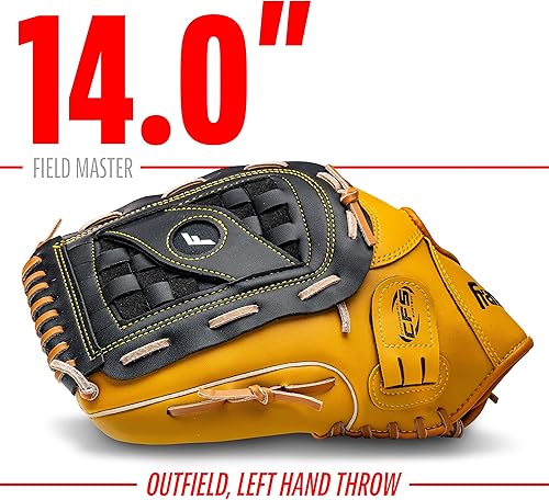 Vista 194 de Franklin Sports Field Master Baseball + Softball Glove - Field Master Adult + Youth Baseball + Softball Mitt - Men's + Women's Gloves - Right Hand