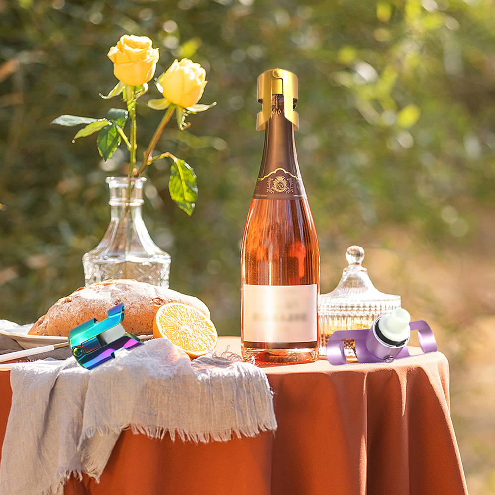 Lot De 3 Bouchons De Vin étanches Pour Champagne - En Silicone