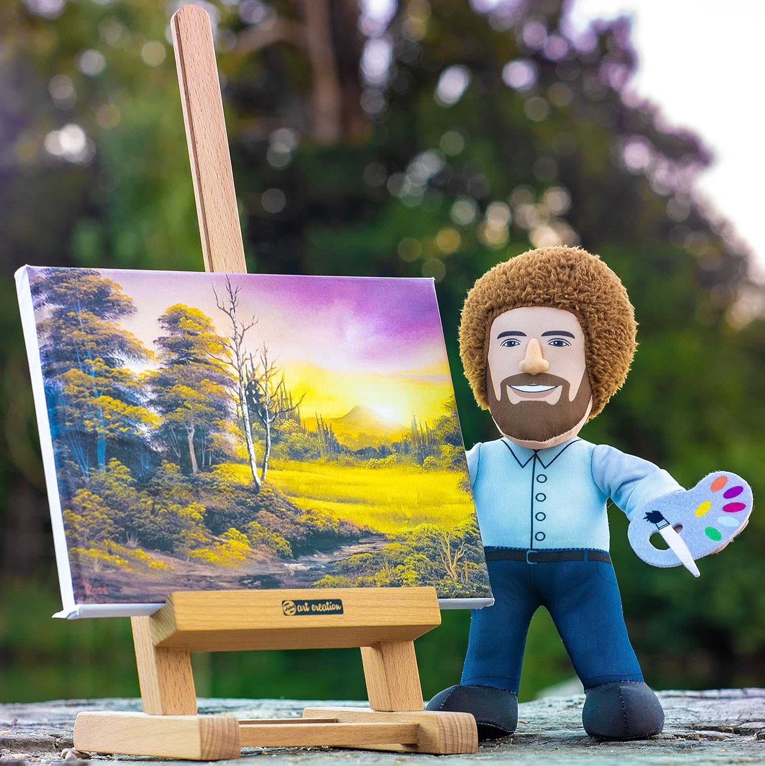 Bleacher Creatures Bob Ross 10" Plush Figure- A Happy Little Icon for Play or Display