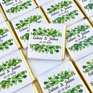 Set of 50 Personalized Wedding Chocolate, Custom Chocolate Wedding Favor...