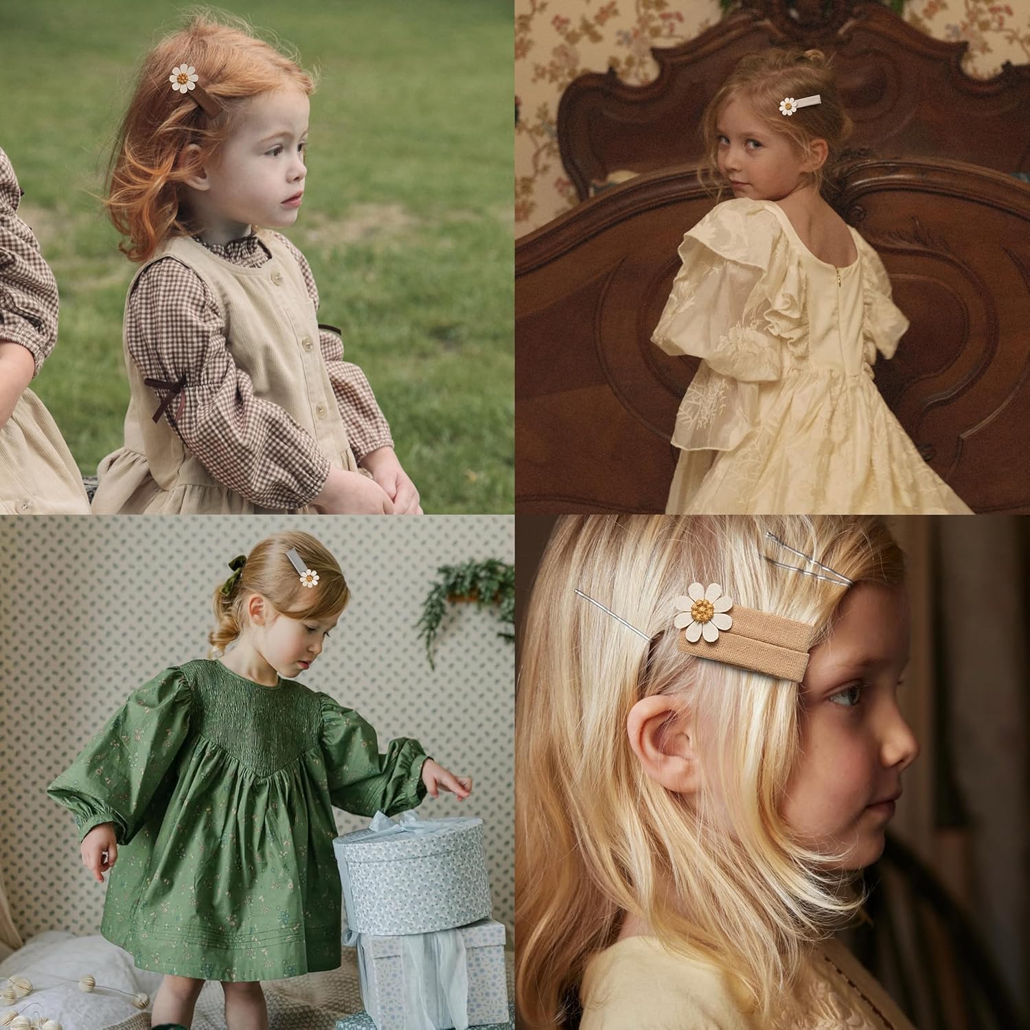 Fancy Clouds flower butterfly Hair Clips for Girls, 20Pcs Fully Lined Alligator Clips for Fine Hair, Handmade Hair Accessories and Barrettes for Baby Toddler Kid School Girls