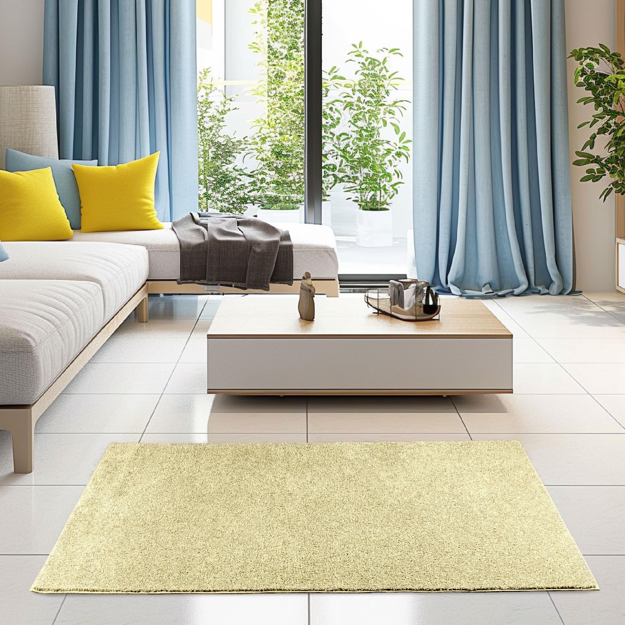 Amazon｜Ambiantペットフレンドリーソリッドカラーエリアラグ 7'x9