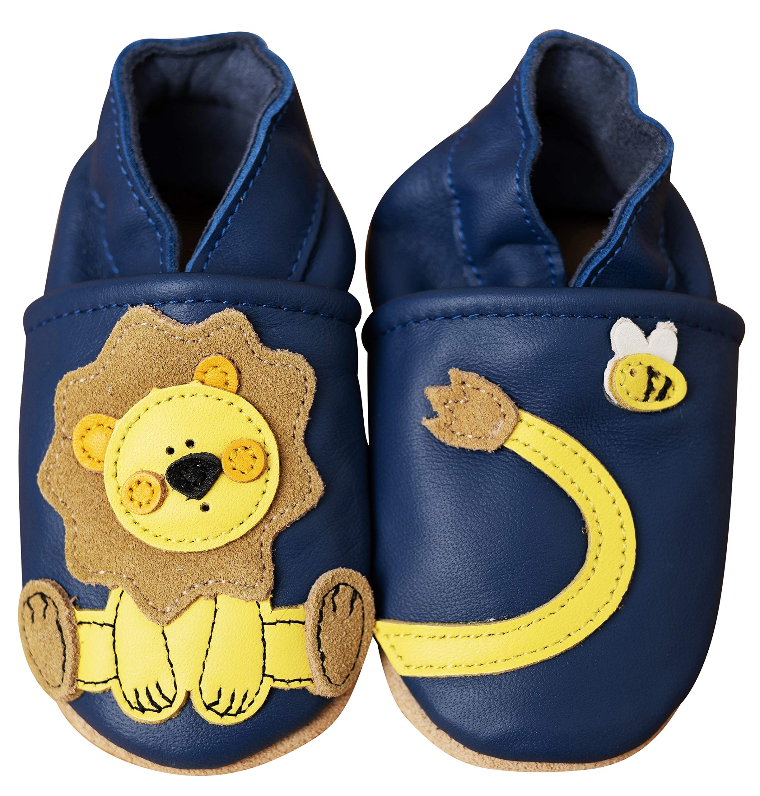 Krabbelschuhe - MARKENQUALITÄT VIELE Motive bis 4 Jahre Babyschuhe Leder Babyhausschuhe Lauflernschuhe Lederpuschen Hausschuhe - 1