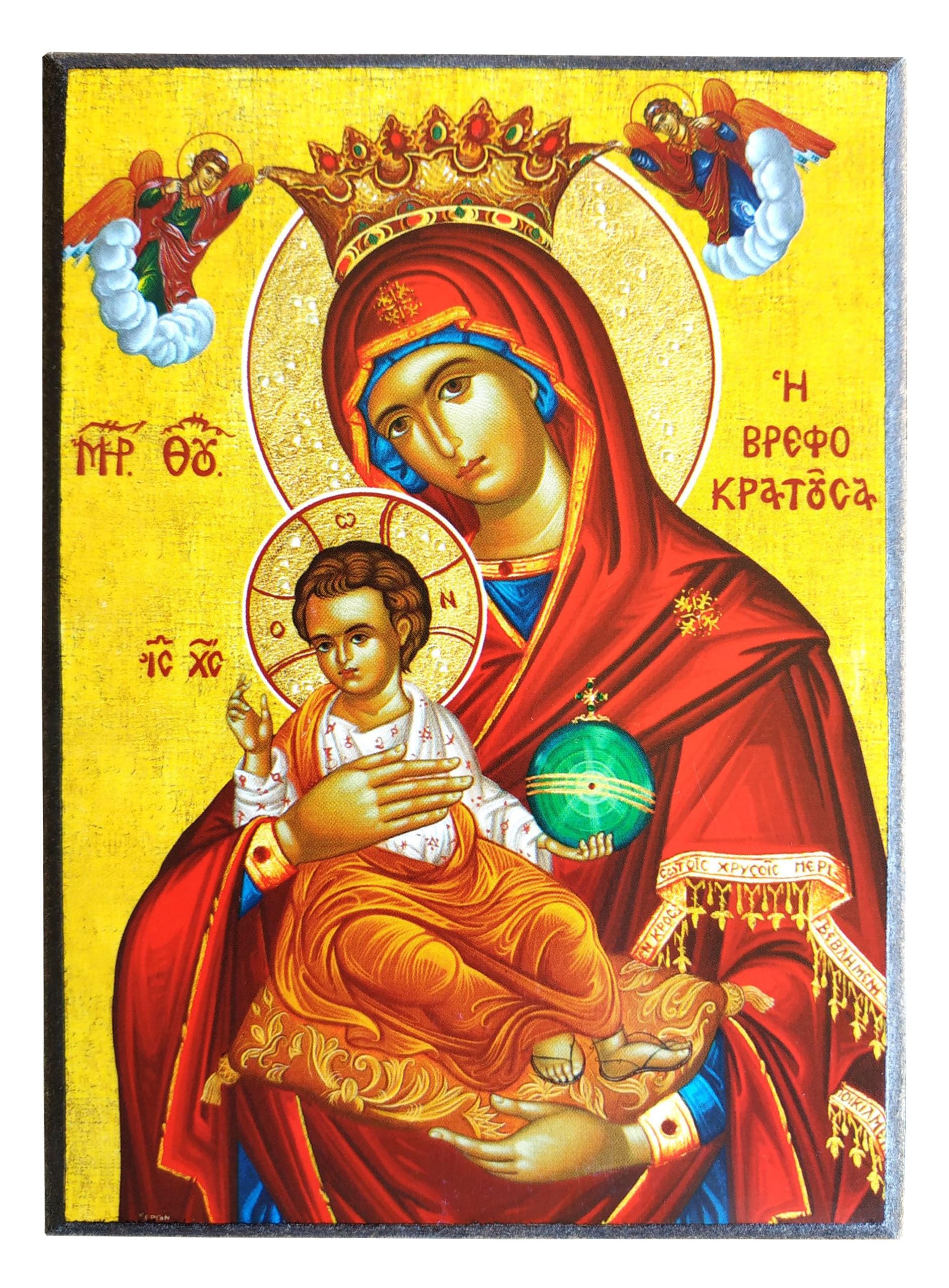 VIRGIN AND CHILD, INFANT BEARER - Greek Byzantine Orthodox Icon