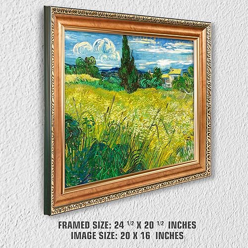 Miniatura 1228 de A&T ARTWORK The Starry Night de Vincent Van Gogh. Tamaño del marco: 36 x 30 pulgadas, tamaño de la imagen: 30 x 24 pulgadas, reproducciones clásicas