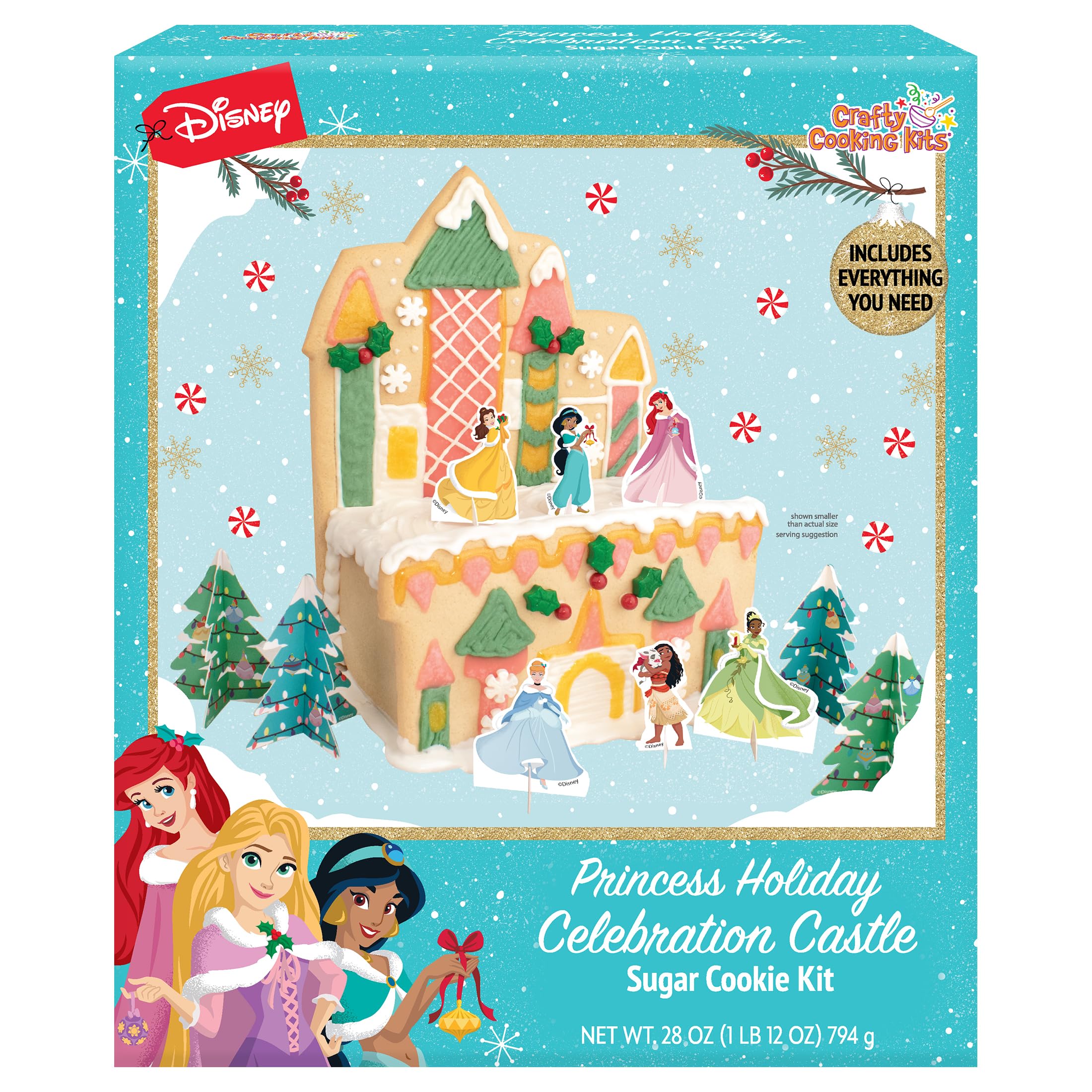 Crafty Cooking Kits Princess Holiday Castle Sugar Cookie Decorating Kit, Includes Icing and Decorations, Makes 1 Castle