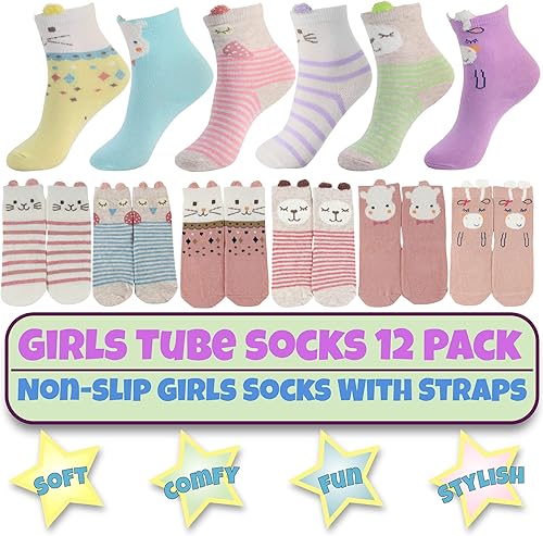 Miniatura 3 de Tiny Captain Calcetines antideslizantes para bebés y niñas pequeñas con diseño de animales para recién nacidos, bebés y niños pequeños