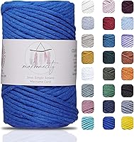 Vista 112 de Makromecity, Cordón de macramé de un solo hilo de 3 mm x 100 yardas (300 pies) Hilo de algodón azul marino de 3 mm de un solo hilo para arte