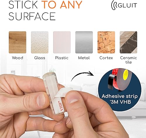 Miniatura 3 de GLUIT Organizador de cables adhesivo de escritorio, soportes versátiles para cables, clips de alambre y soporte para cables, organizador de cables