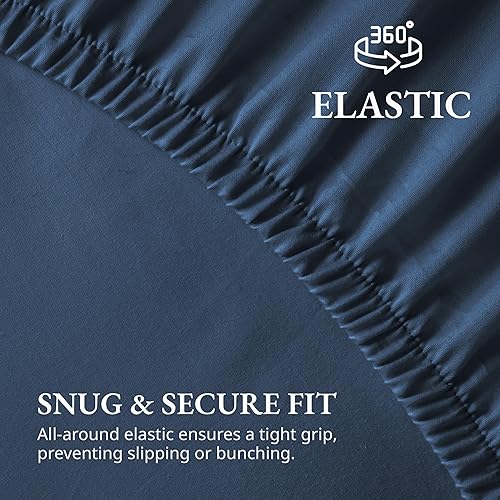 Miniatura 6 de LANE LINEN Sábana bajera ajustable 100% orgánica, tamaño Queen (+ fundas de almohada), suave y cómoda, totalmente elástica, regula la temperatura