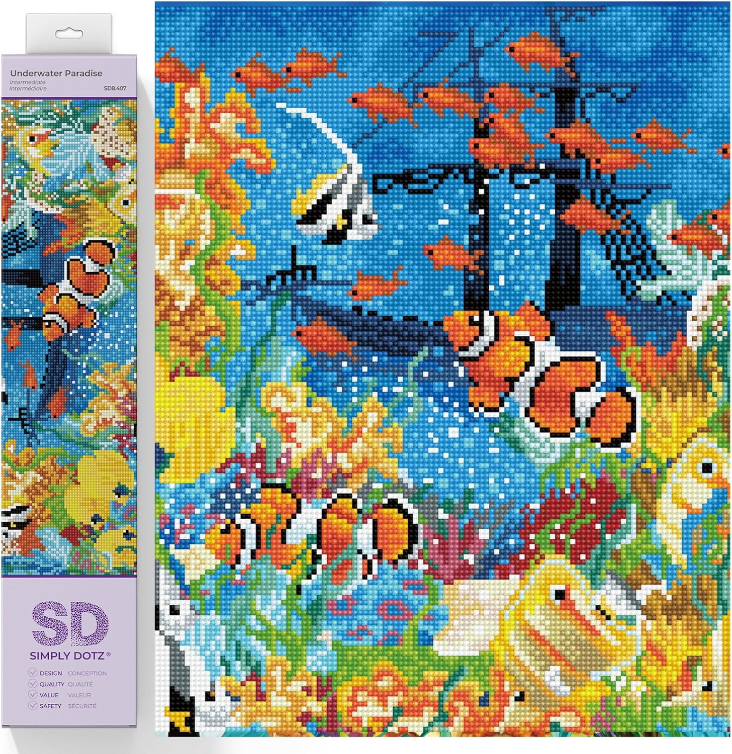 DIAMOND DOTZ Underwater Paradise Diamond Painting Kits for Adults - Diamond Art Kits a Relaxing Creative Craft Kit with Dotz Gems 16.1x20.1