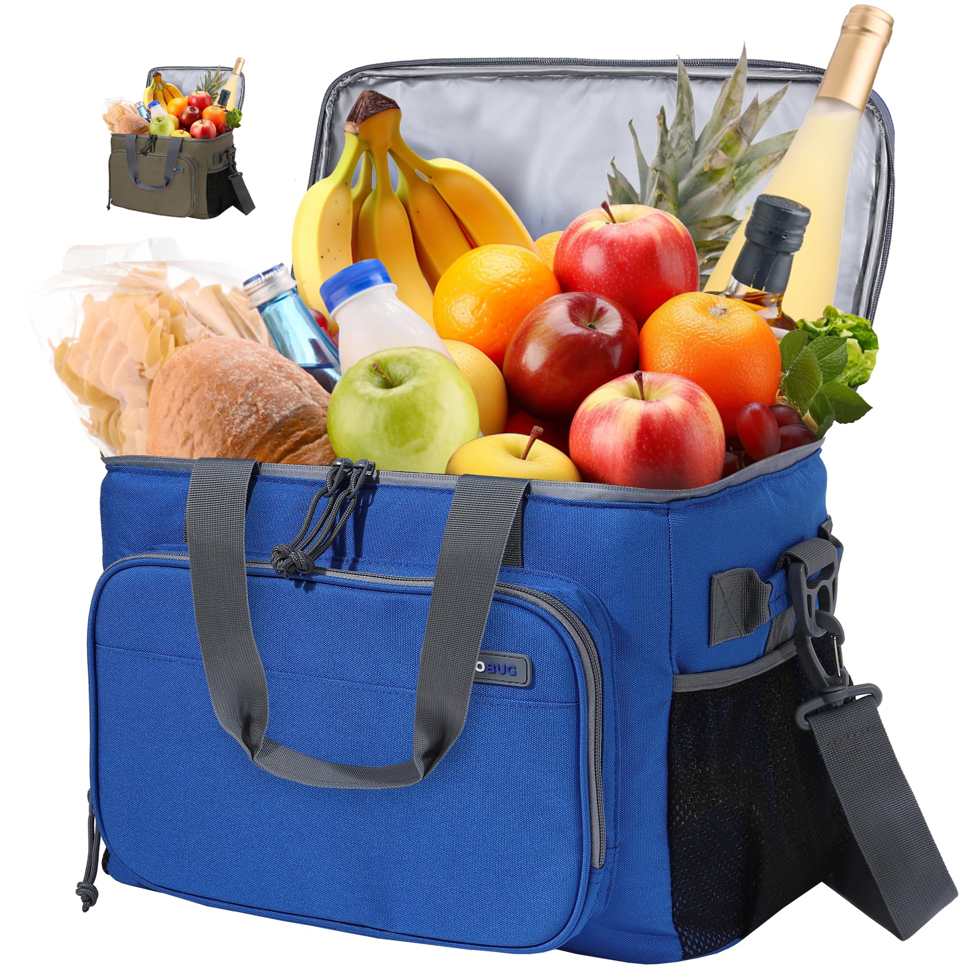 COOBUG Large Cooler Bag 40-Can Capacity - Portable Soft Cooler Bags Insulated for Travel, Leakproof Collapsible Coolers for Picnic, Beach, Camping & Road Trips, Food & Drinks Travel Cooler Bag