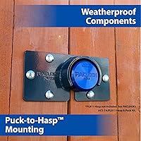 Vista 3 de PACLOCK's UCS-7A Padlock, Flat Back Puck w/Tapped Holes, High Performance 6-Pin Cylinder, One Lock Keyed to a Number U-Pick! w/ 2 Keys, Blue