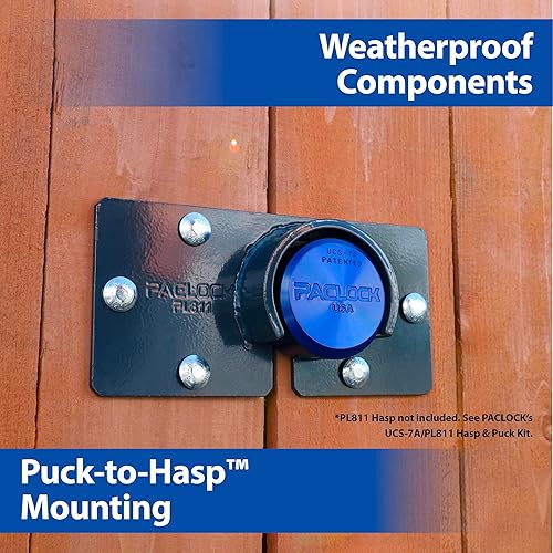 Miniatura 3 de PACLOCK  Candado UCS 7A  Disco trasero plano con agujeros roscados  Aluminio anodizado  Cilindro de 6 pines  Una cerradura con llave a un número