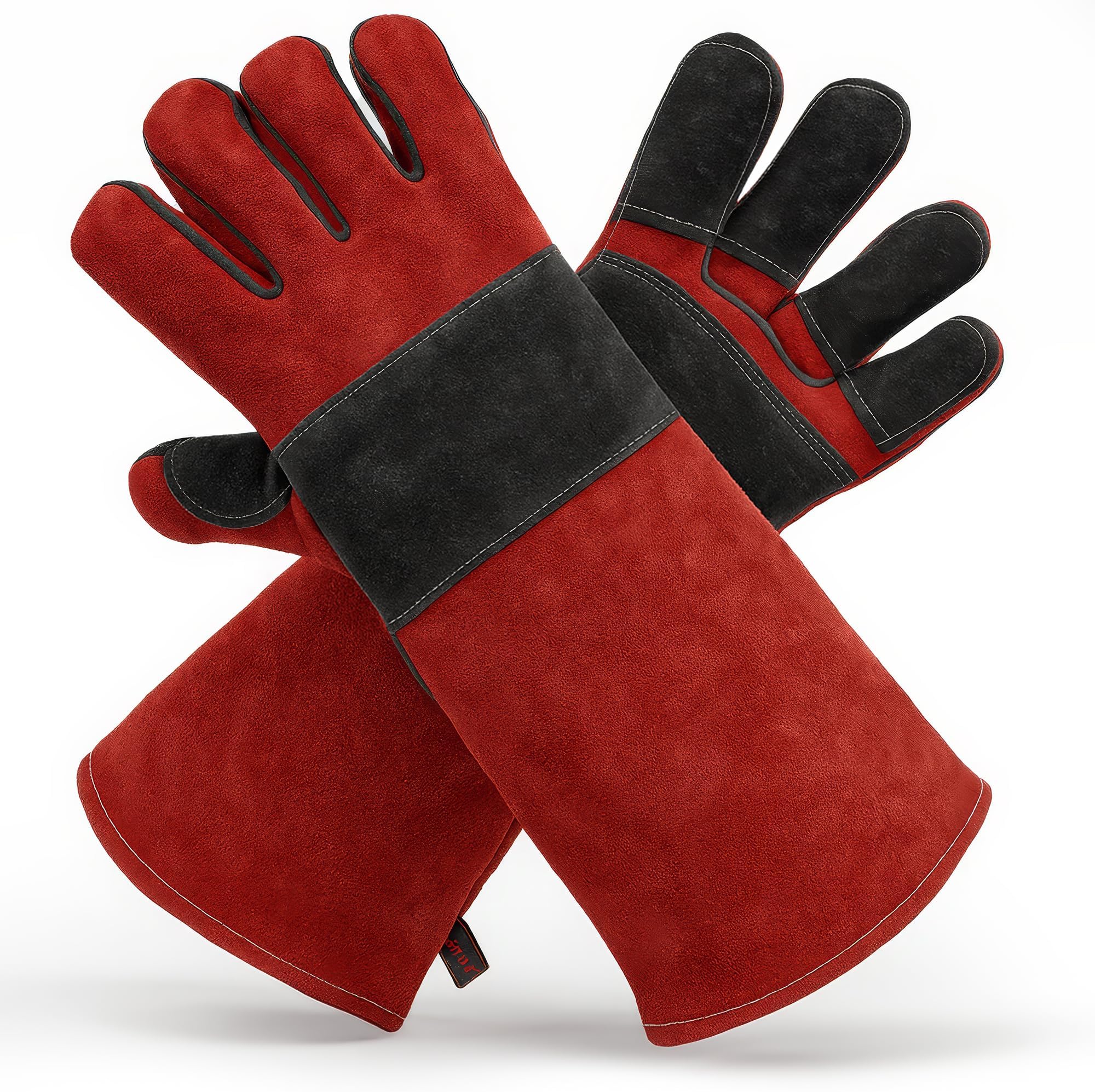 Grill Armor Gloves Welding – 16inch 932℉ - Leather Forge/Mig/Stick – Heat/Fire Resistant , Mitts/Pot Holders for Oven, , BBQ, Furnace, Stove, Fireplace, Tig Welder, Animal Handling Glove