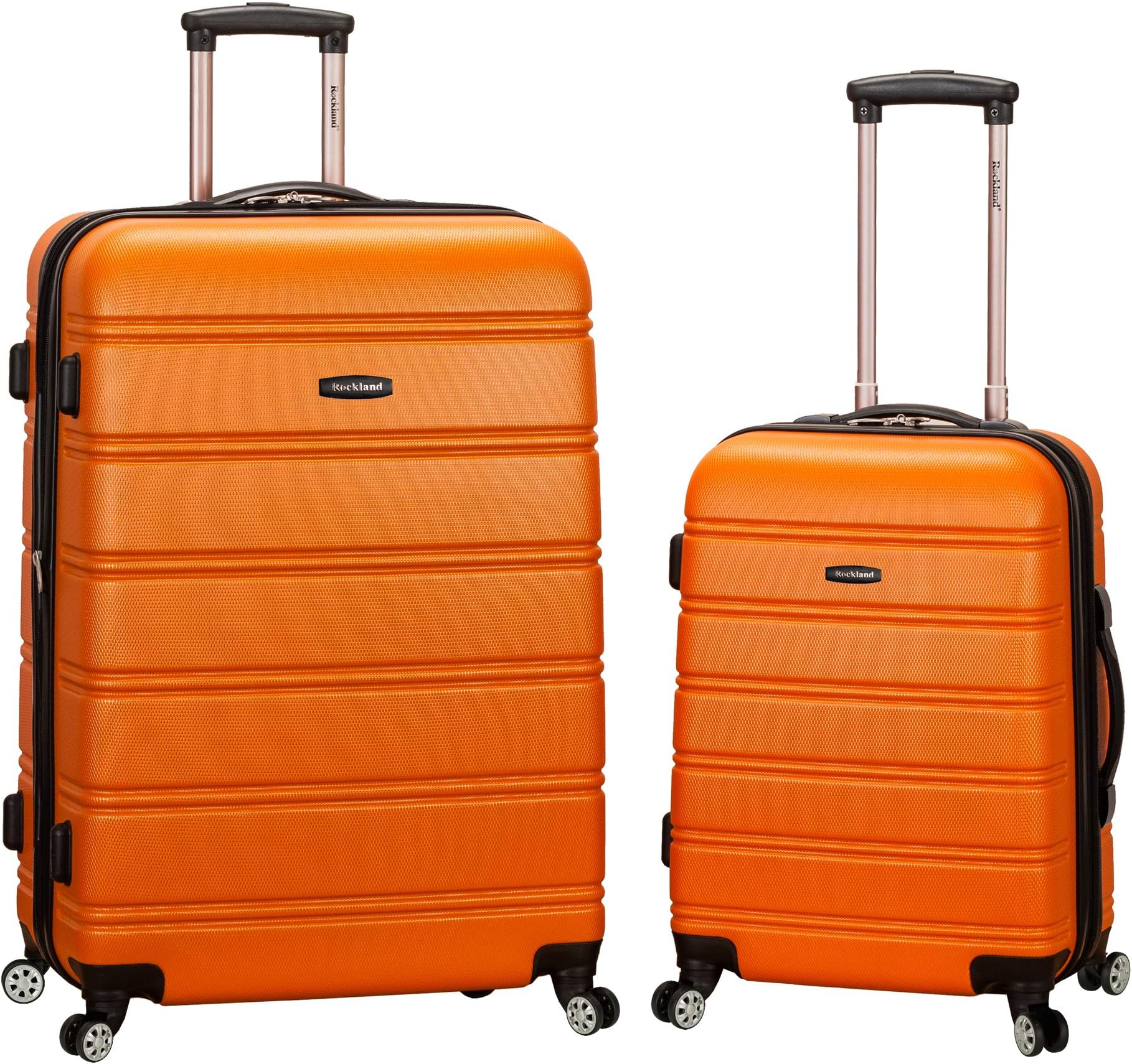 Melbourne Hardside 2 Piece Expandable Spinner Wheel Luggage Set, (20"/28"), Orange