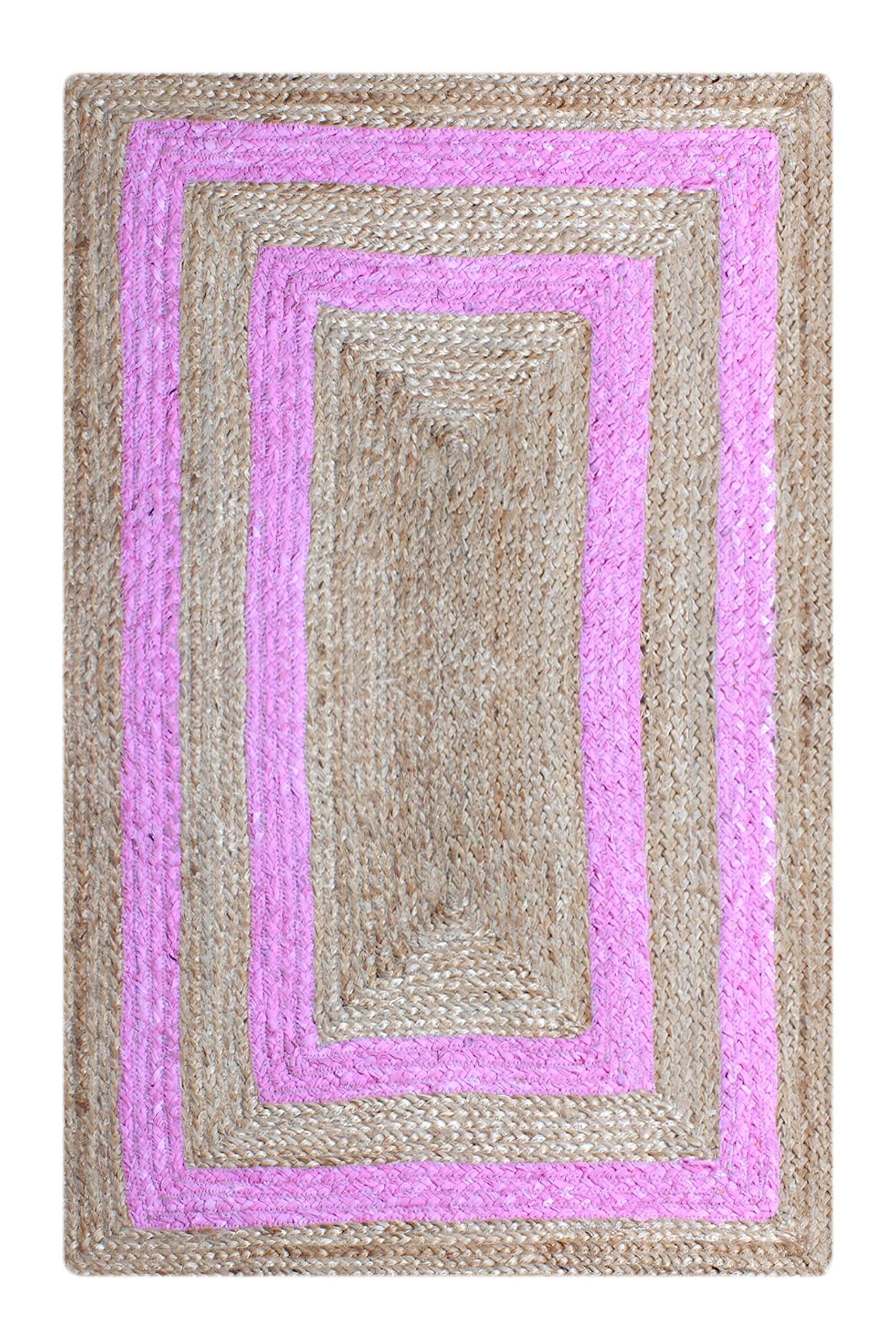 Tapis de couloir tissé avec bordure en jute naturelle robuste et esthétique