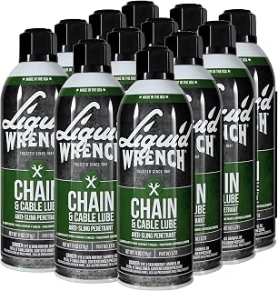 Liquid Wrench Chain Lube – Heavy Equipment, Motorcycle, ATV or Bike Chain Lube Spray – Reduces Friction, Prevents Corrosion, Long-Lasting Protection with Solid Lubricant – 11 oz (Case of 12)