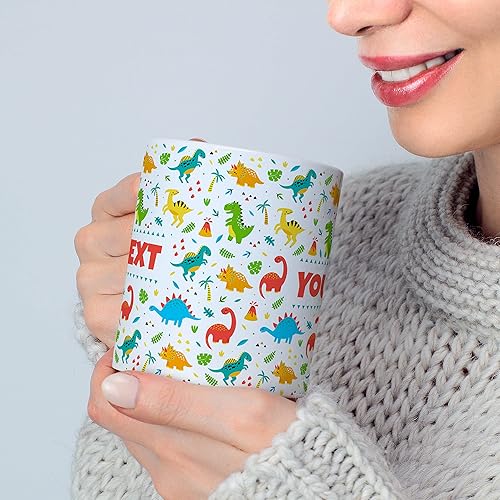 Miniatura 2 de Taza personalizada para niños  Dinosaurios  Nombretexto personalizado, chocolate caliente de cerámica, cacaotaza de café para niñosniñas, regalo de