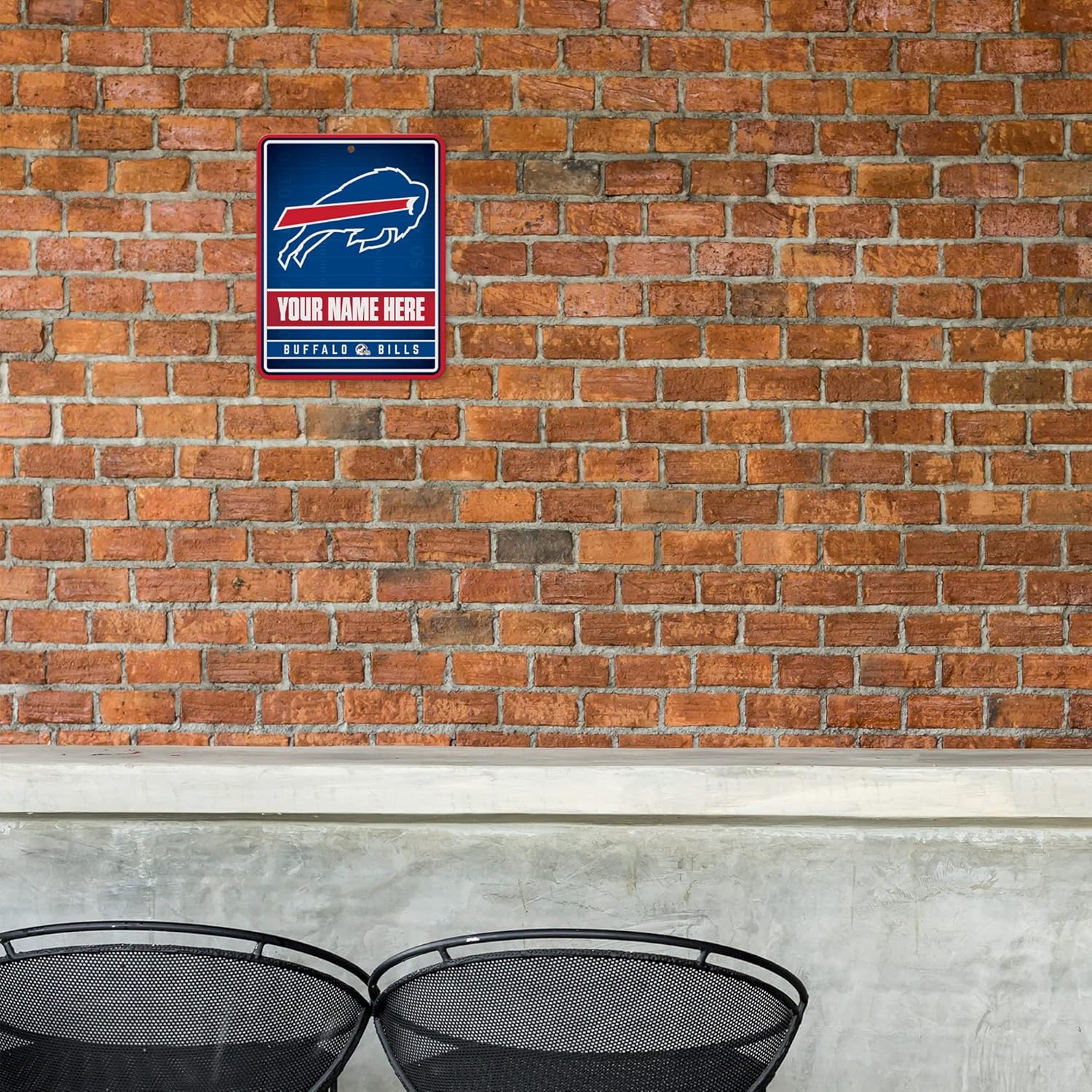 Rico Industries NFL Personalized Metal Parking Sign Personalized/Custom Metal 8.5" x 11" Parking Sign - Home Décor - Indoor/Outdoor - Great Gift for Men, Women, & Fans