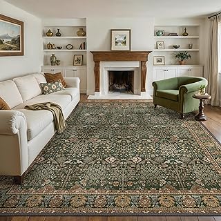 Bavni Washable Rugs 8x10-Machine Washable Rug Lightweight Low Pile, Vint...