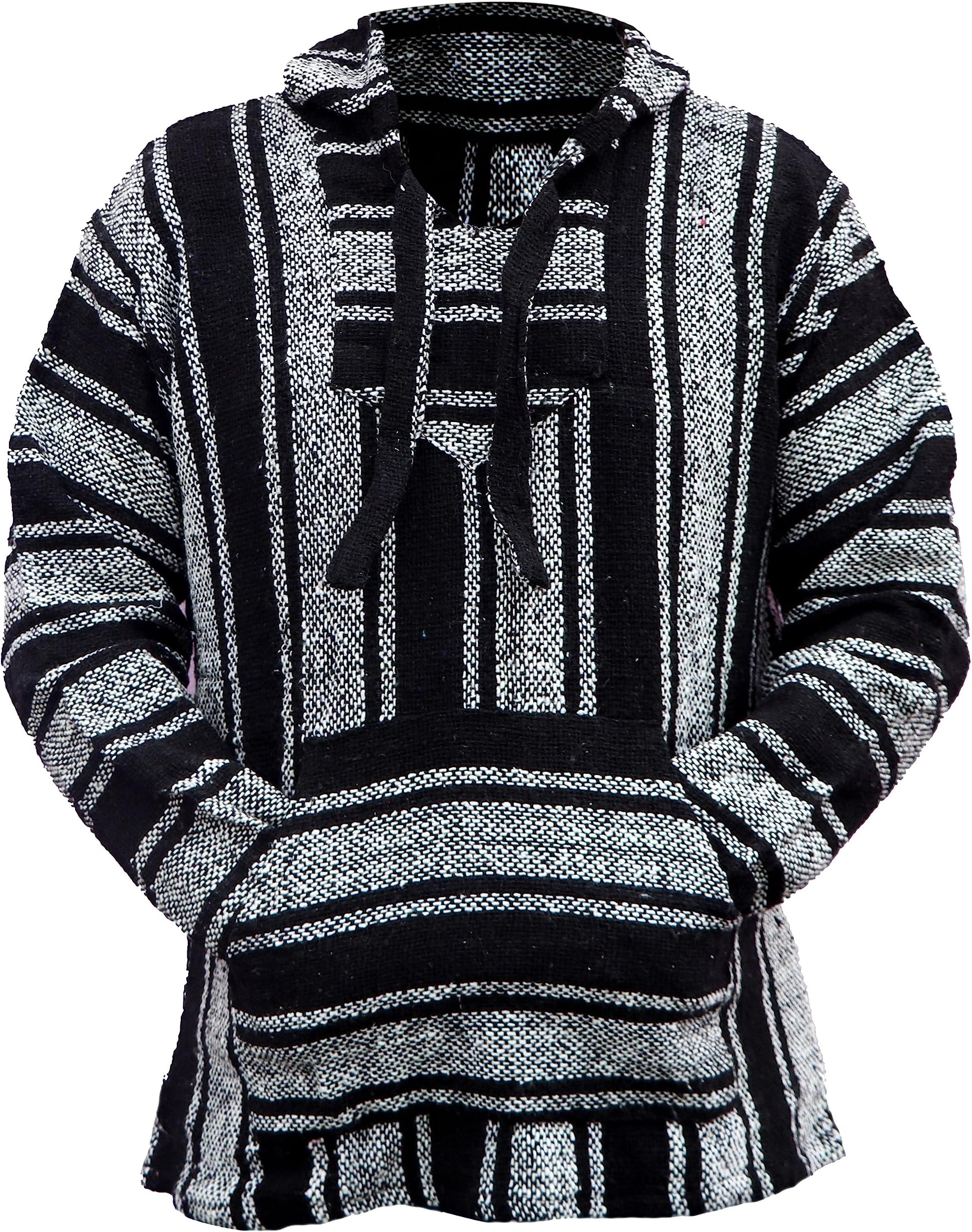 Del Mex Mexican Baja Hoodie Hippie Surf Poncho Sweater Sweatshirt Pullover Jerga