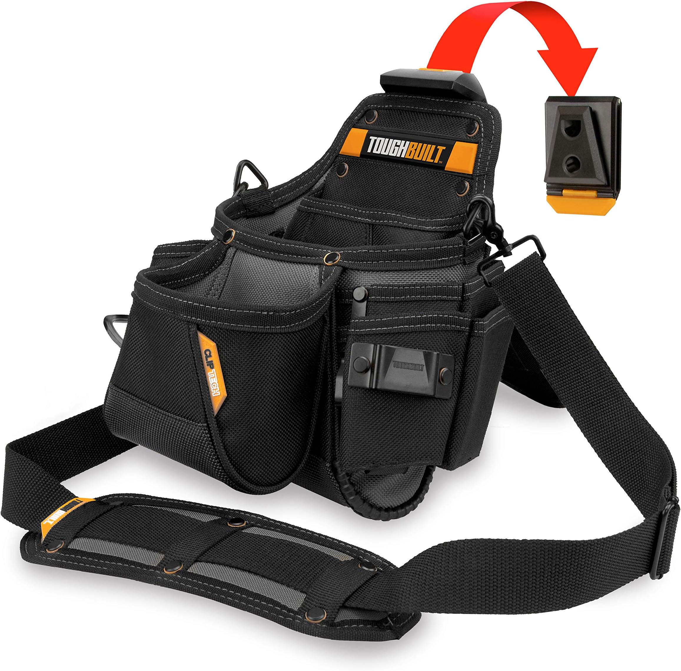 ToughBuilt - Plumber ClipTech ™ Pouch + Hub with Shoulder Strap (14 Pockets/Loops) - (TB-CT-113)