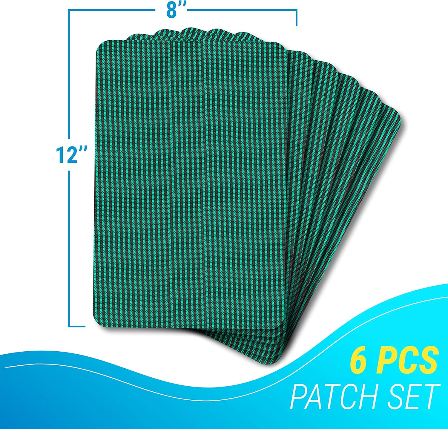 Pool Patch Repair Kit, Pool Cover Patch, 12x8 Self Adhesive Vinyl (PVH), Swimming Pool Patch Repair Kit, 6 Pack