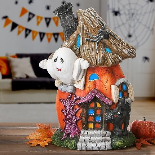 Miniatura 2 de National Tree Company​ Decoración de casa encantada preiluminada, luces LED, colección de Halloween, 18 pulgadas