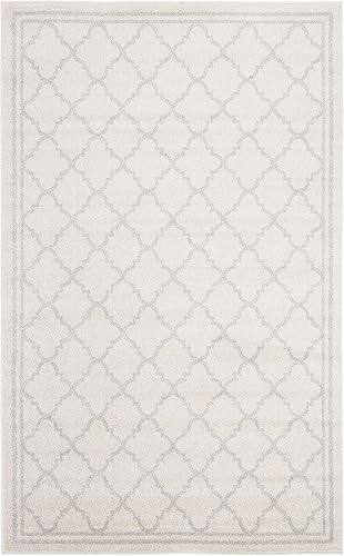 Vista 108 de Safavieh Amherst Collection AMT422B - Alfombra para interiores y exteriores, color gris claro y beige