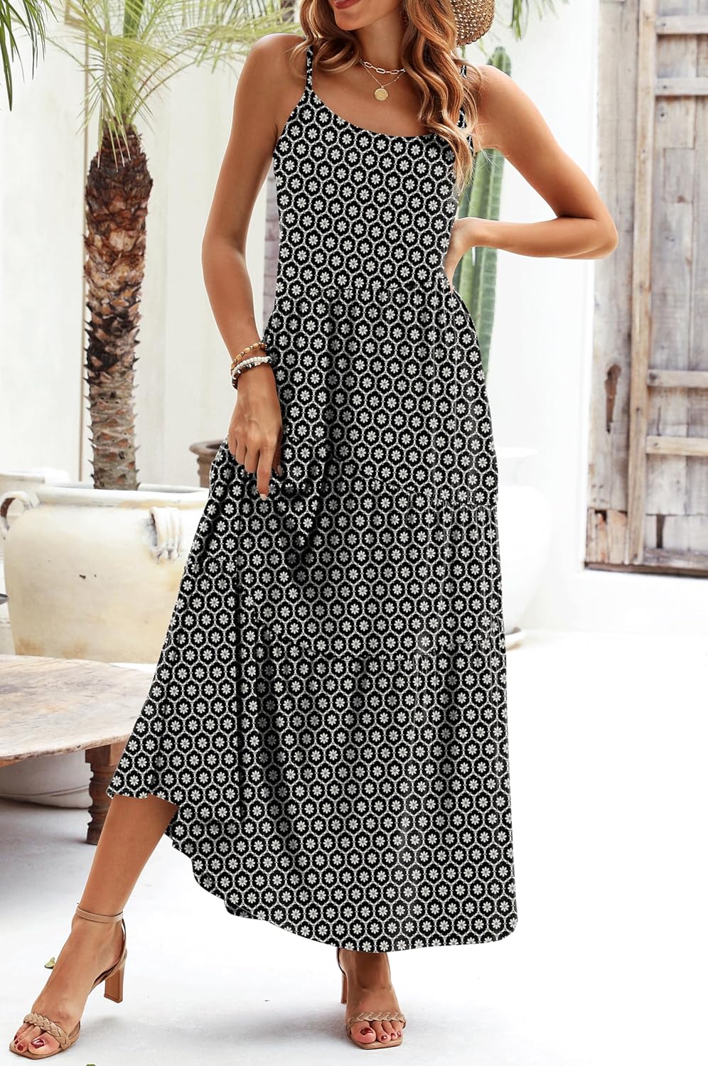 Naggoo Womens Summer Sleeveless Maxi Dresses Casual Beach Spaghetti Strap Long Dress Sundresses - Image 5