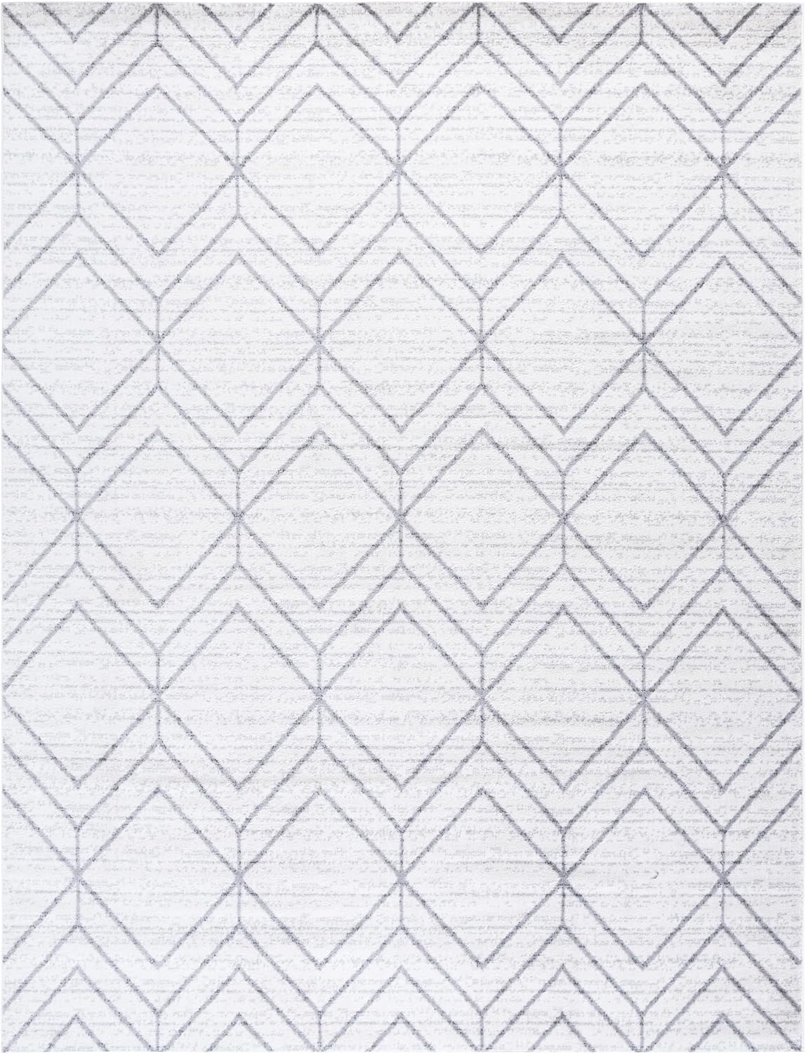 SAFAVIEH Area Rug 8x10 - Adirondack Collection - Large - Light Grey & Dark Grey, Modern Geometric Design, Non-Shedding & Easy Cleaning, Ideal for Living Room, Bedroom, Office, Dining Space (ADR241G)
